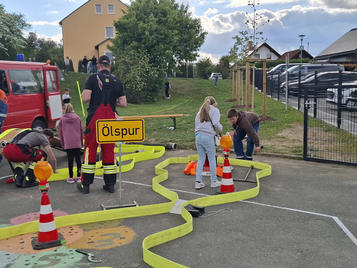 Die Aktion der Feuerwehr beim Schulfest
